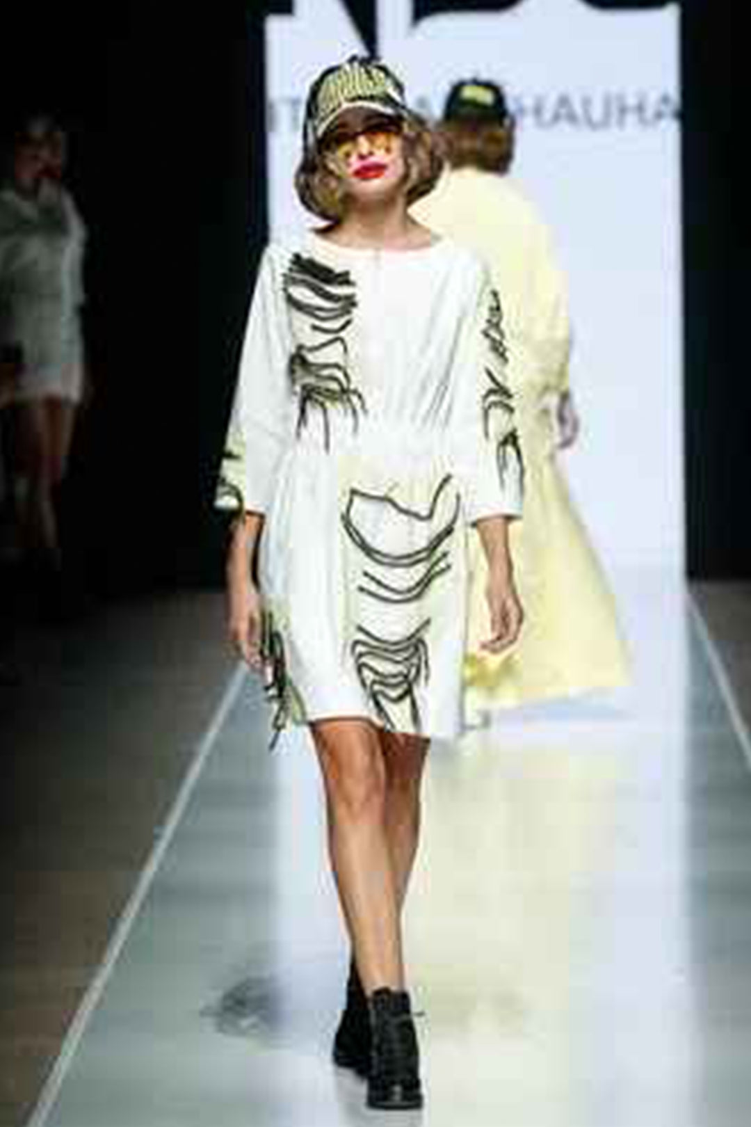 NBC BUTTER YELLOW & WHITE DRESS(SS-25-29)