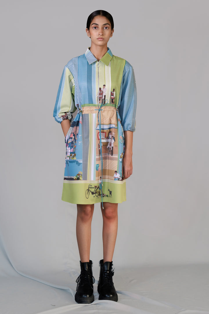 Street printed short dress