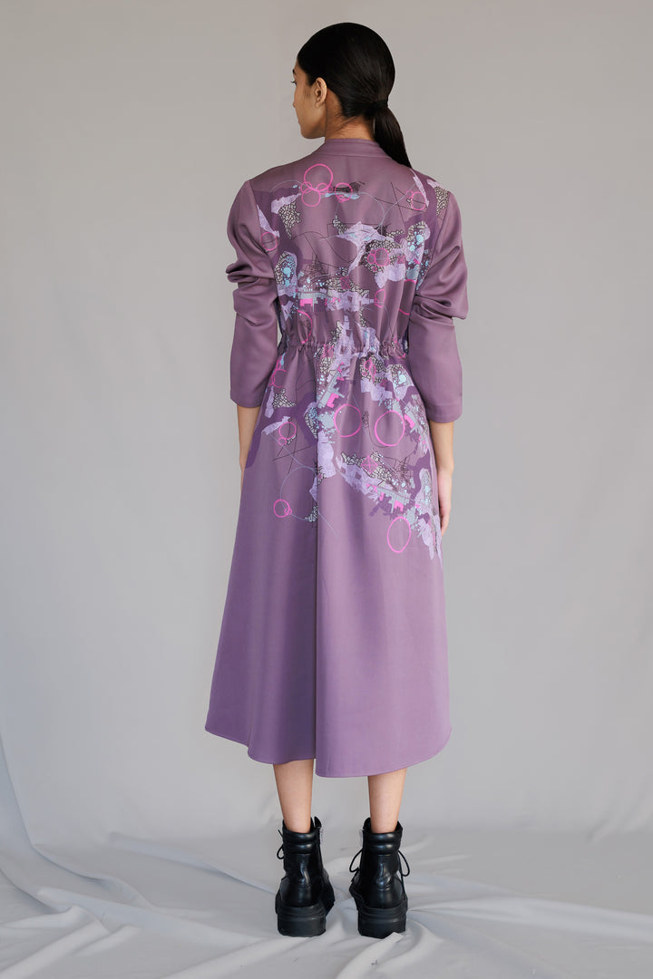 Mauve map long dress