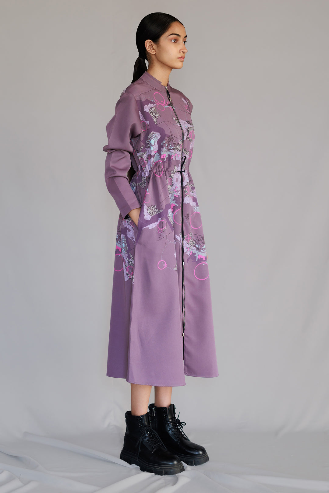 Mauve map long dress