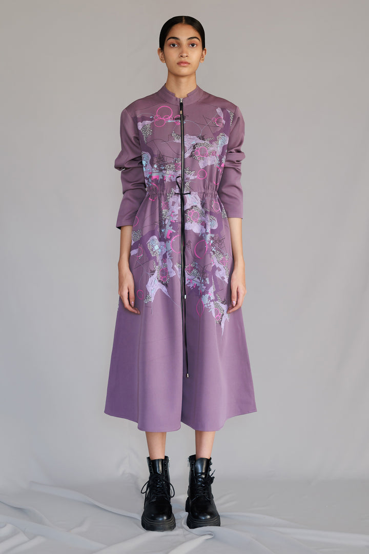 Mauve map long dress