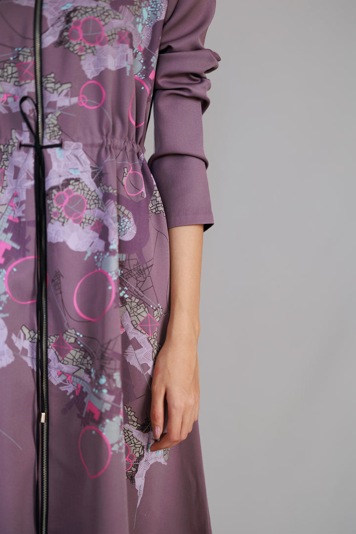 Mauve map long dress
