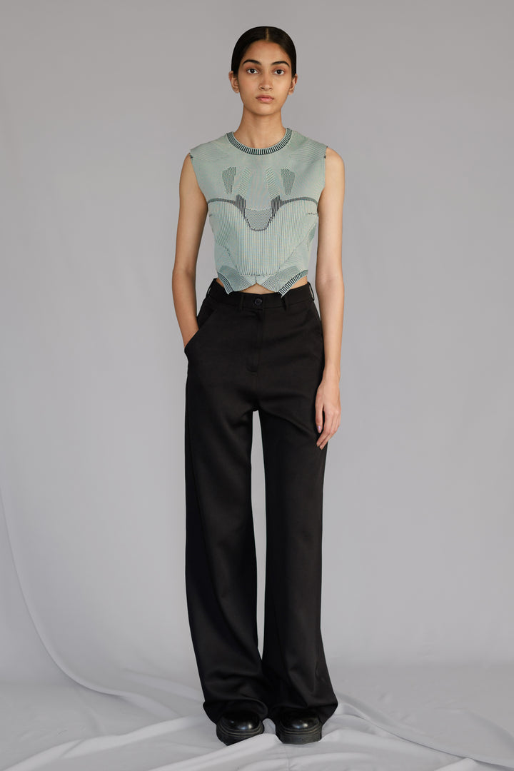 Grey Knitted panel top set
