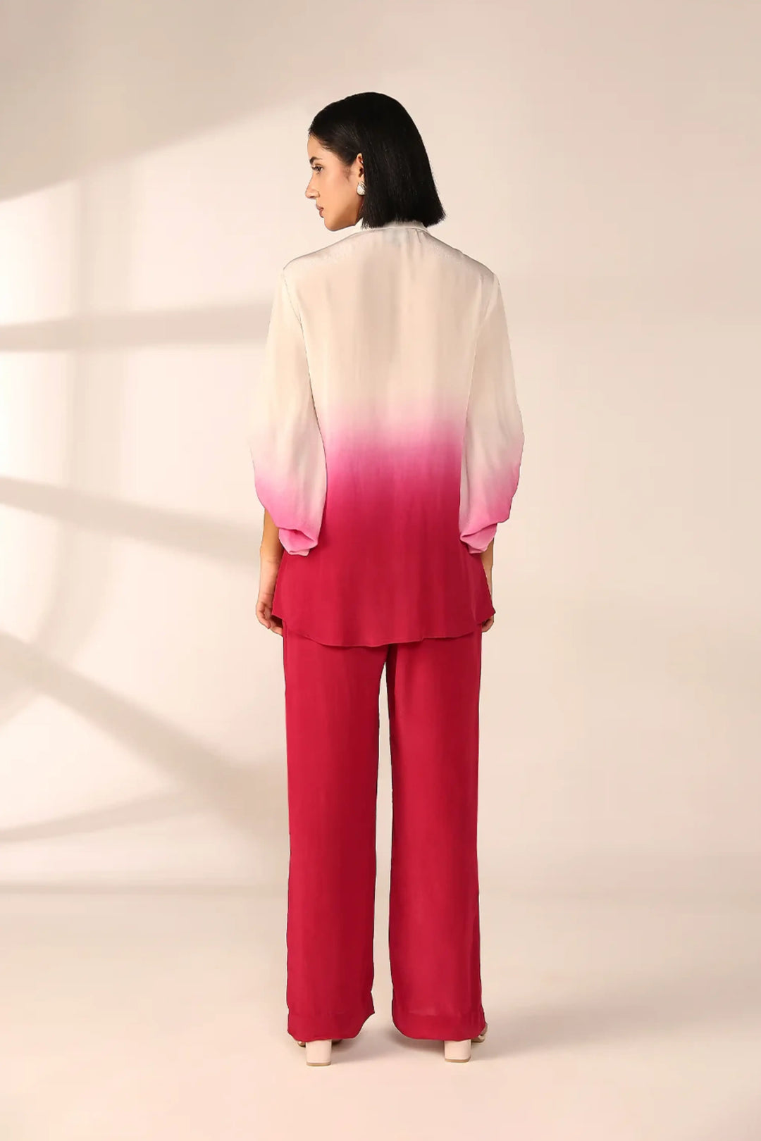 Oversized Sleeve Coord Set - Crimson Veil