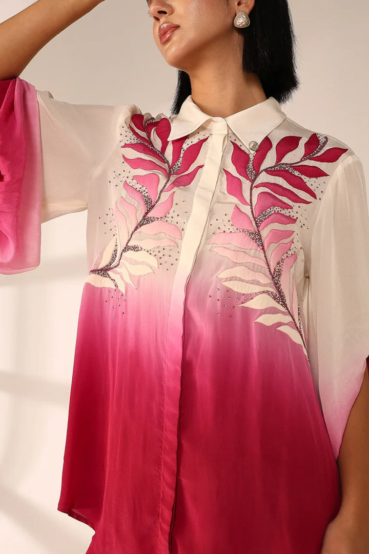 Oversized Sleeve Coord Set - Crimson Veil