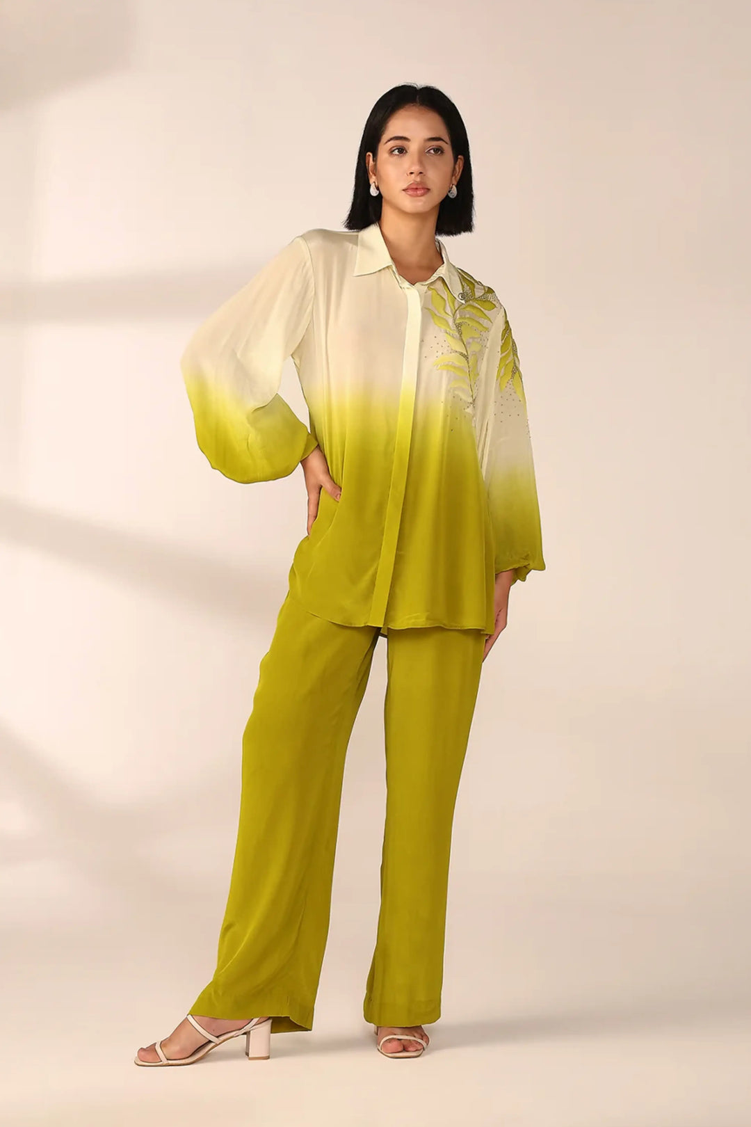 Shoulder Embroidered Co-ord Set