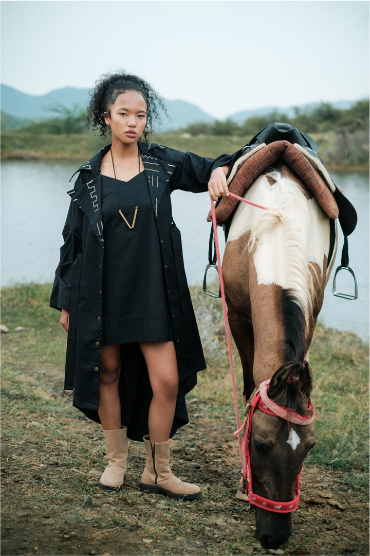 Kobe Long trench - Black