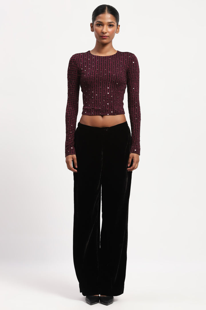 Embellished Dot Print Top