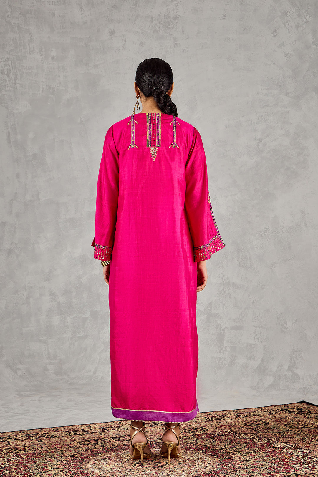 Hot Pink Embroidered Kaftan
