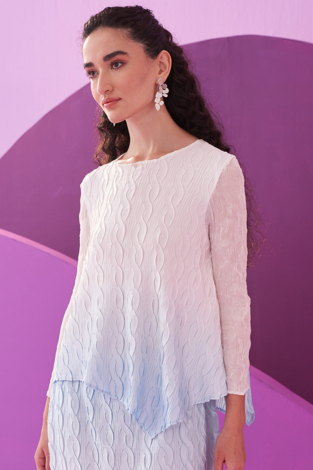 BLUE CLAREY SKIRT SET