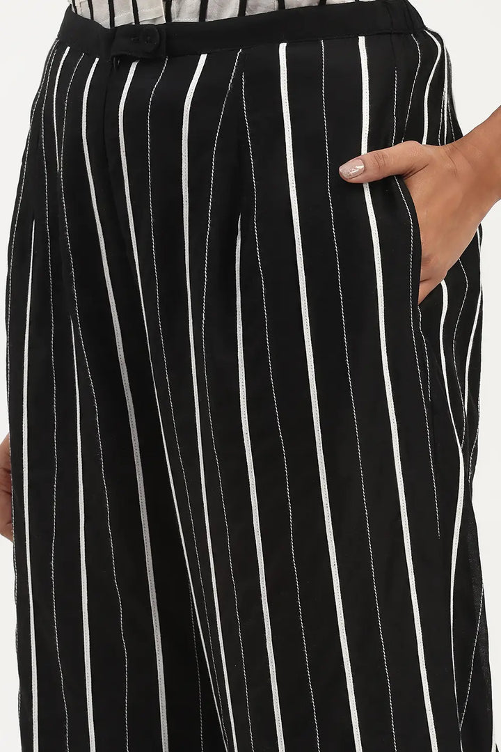 Tape Stripe Trouser - Black