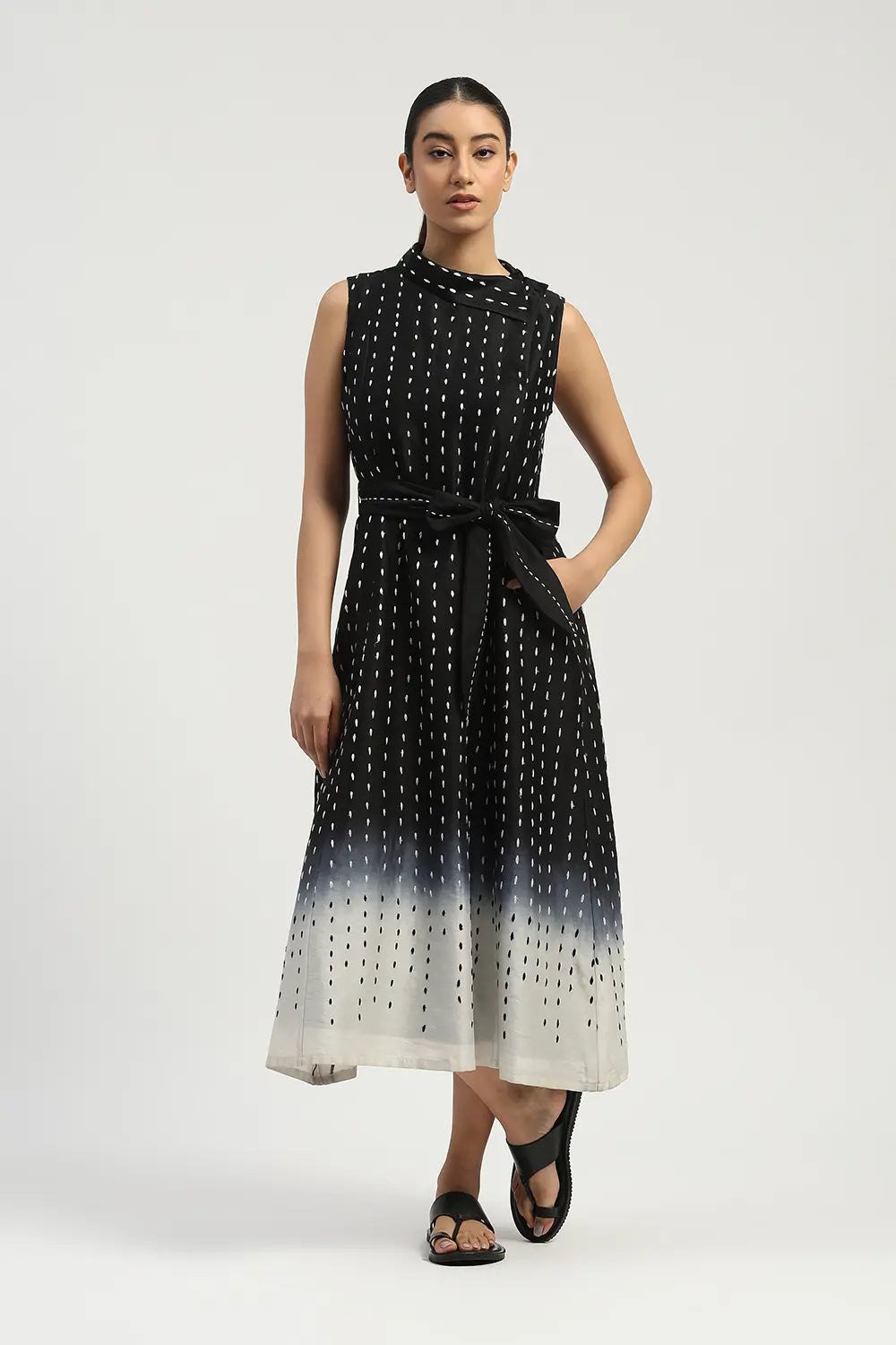 Ombre Stab Stitch Long Dress