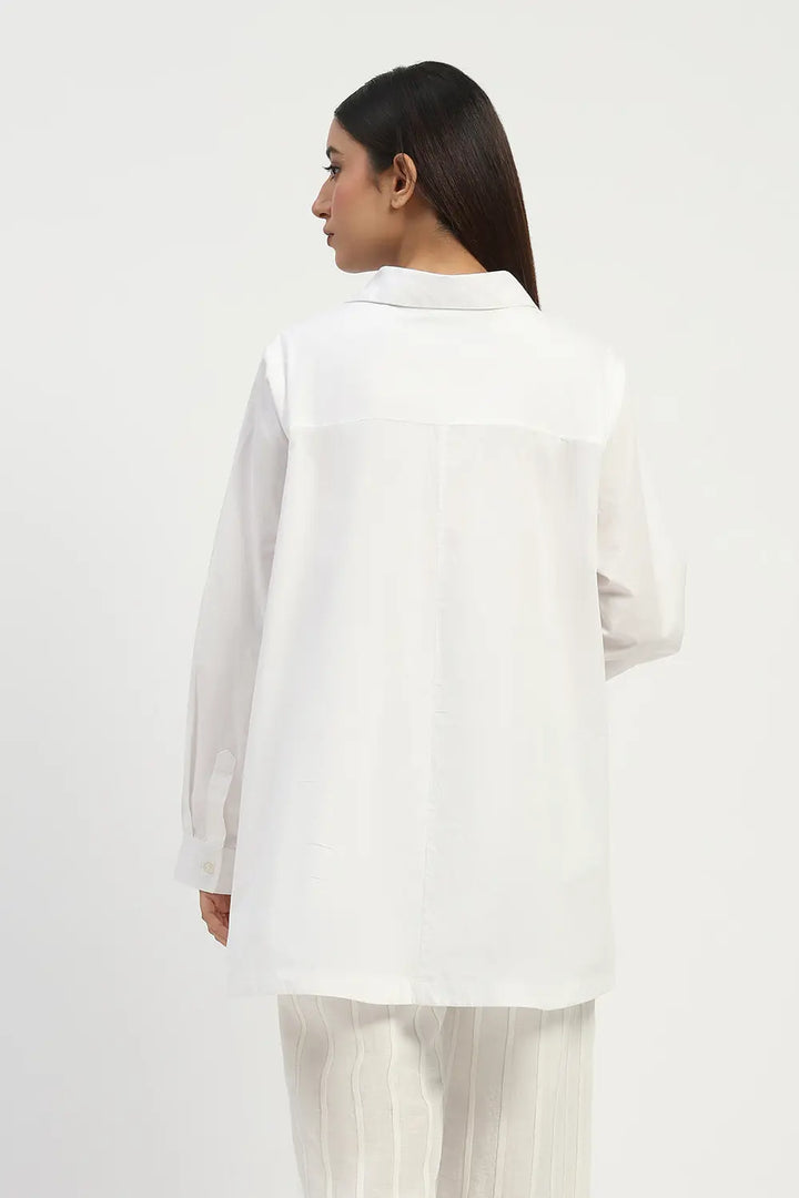 Studs Placket Shirt - Ivory