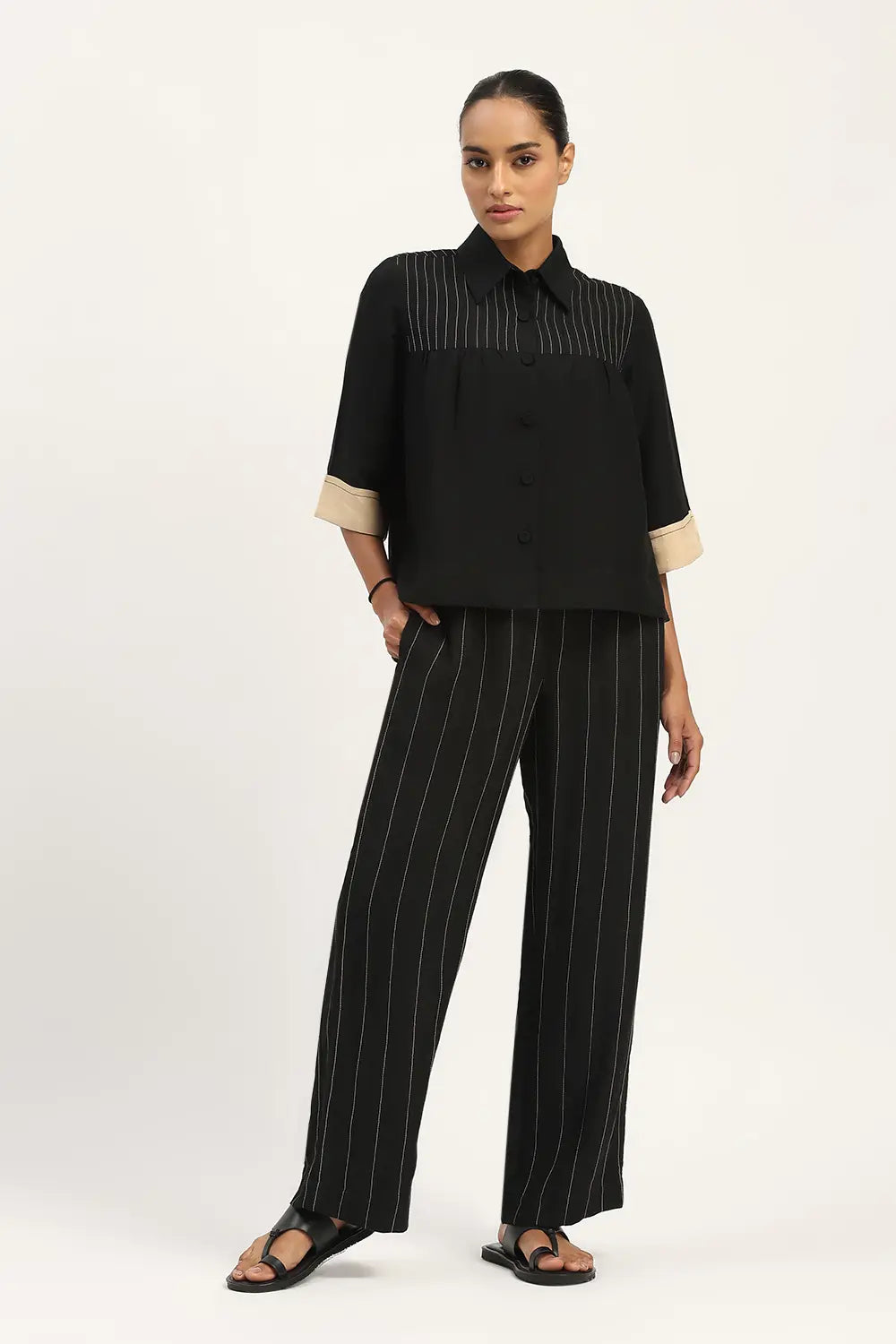 Pleated Linen Top