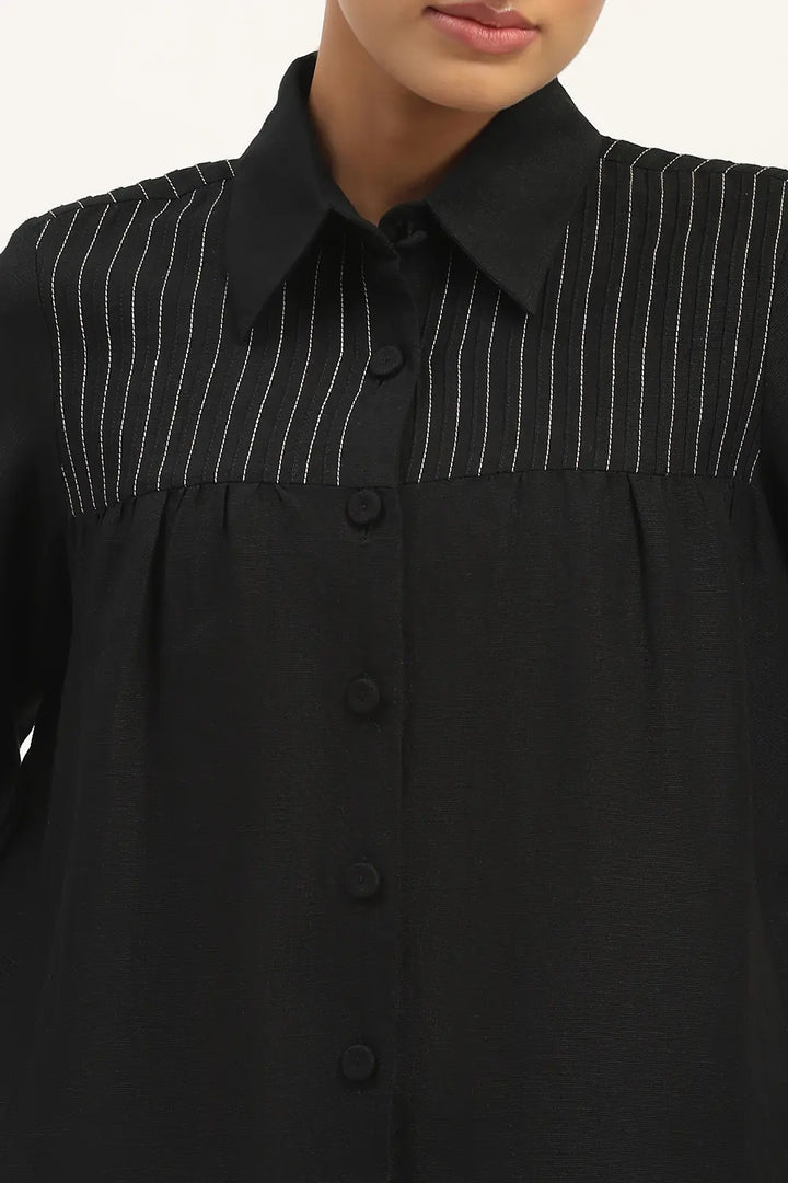 Pleated Linen Top