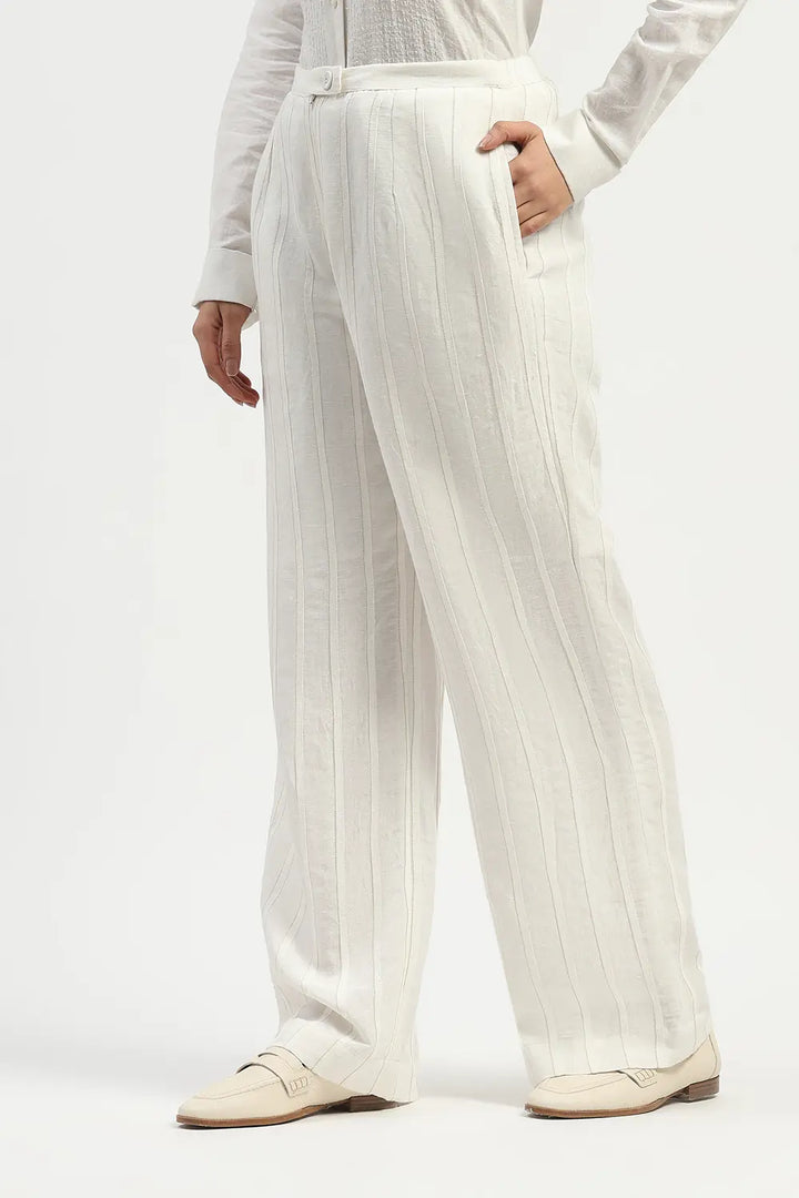Pleated Linen Trouser - Ivory