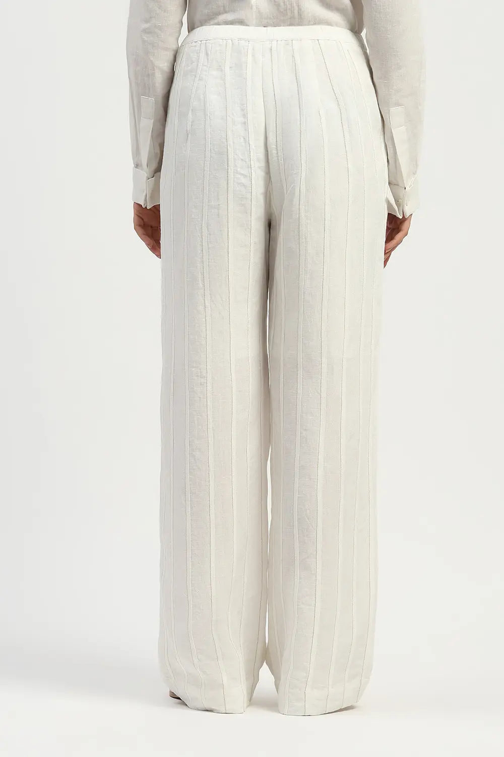 Pleated Linen Trouser - Ivory