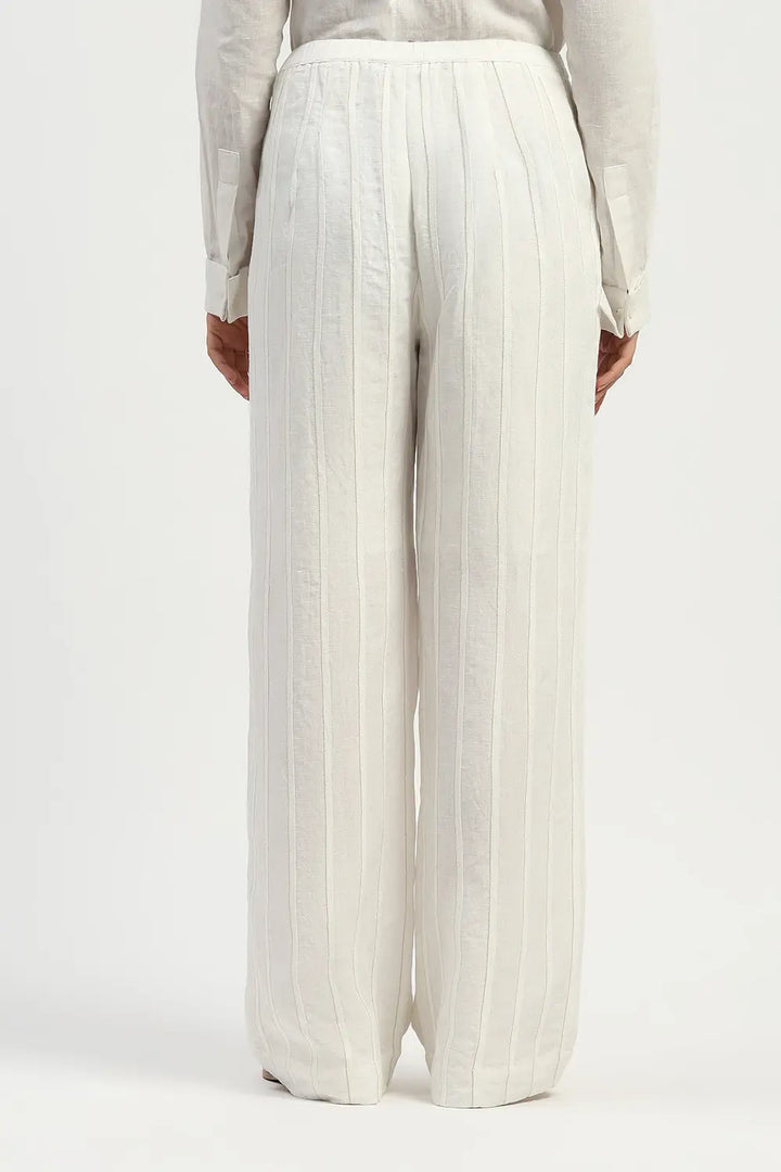 Pleated Linen Trouser - Ivory