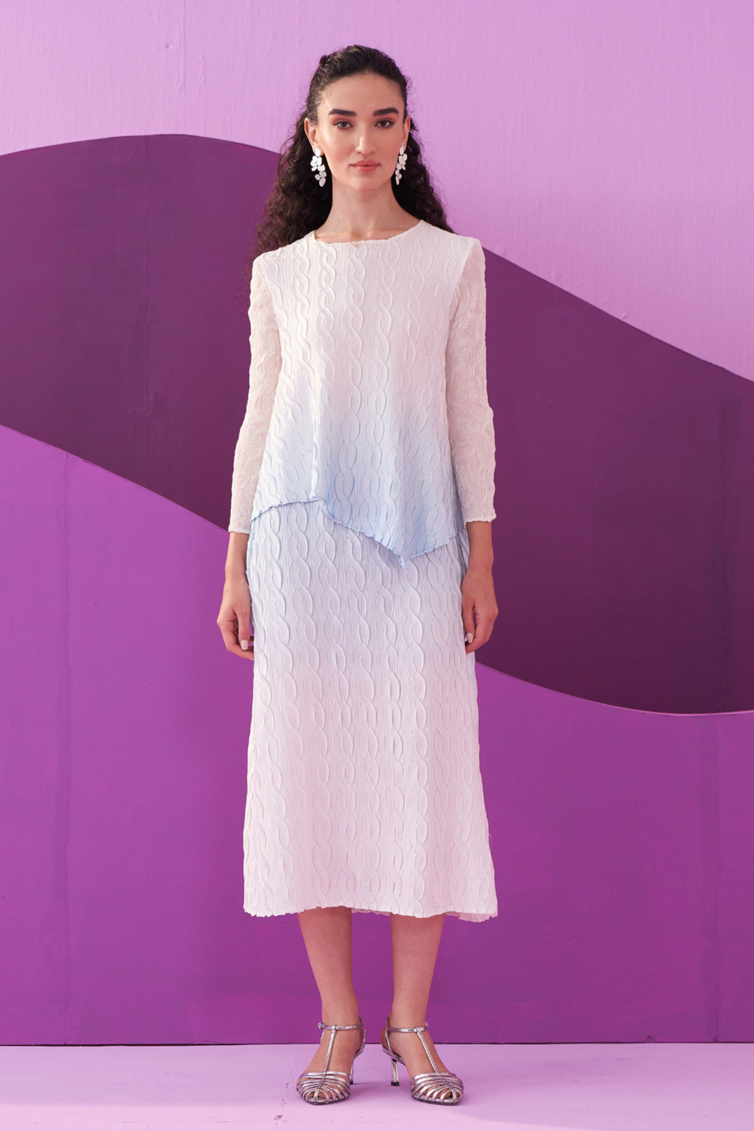 BLUE CLAREY SKIRT SET