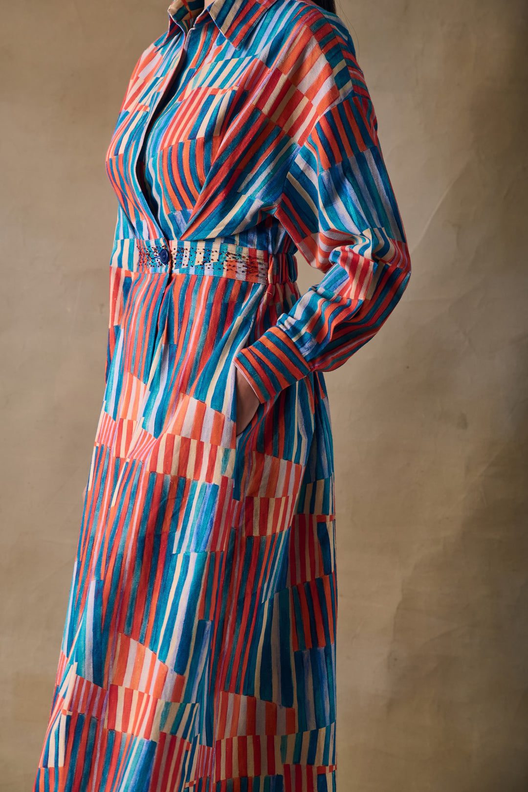 Asilah Stripe Wrap Dress