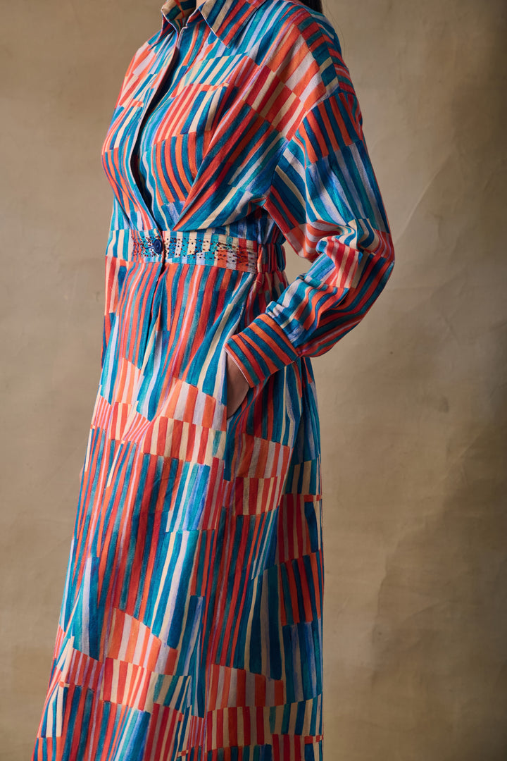 Asilah Stripe Wrap Dress
