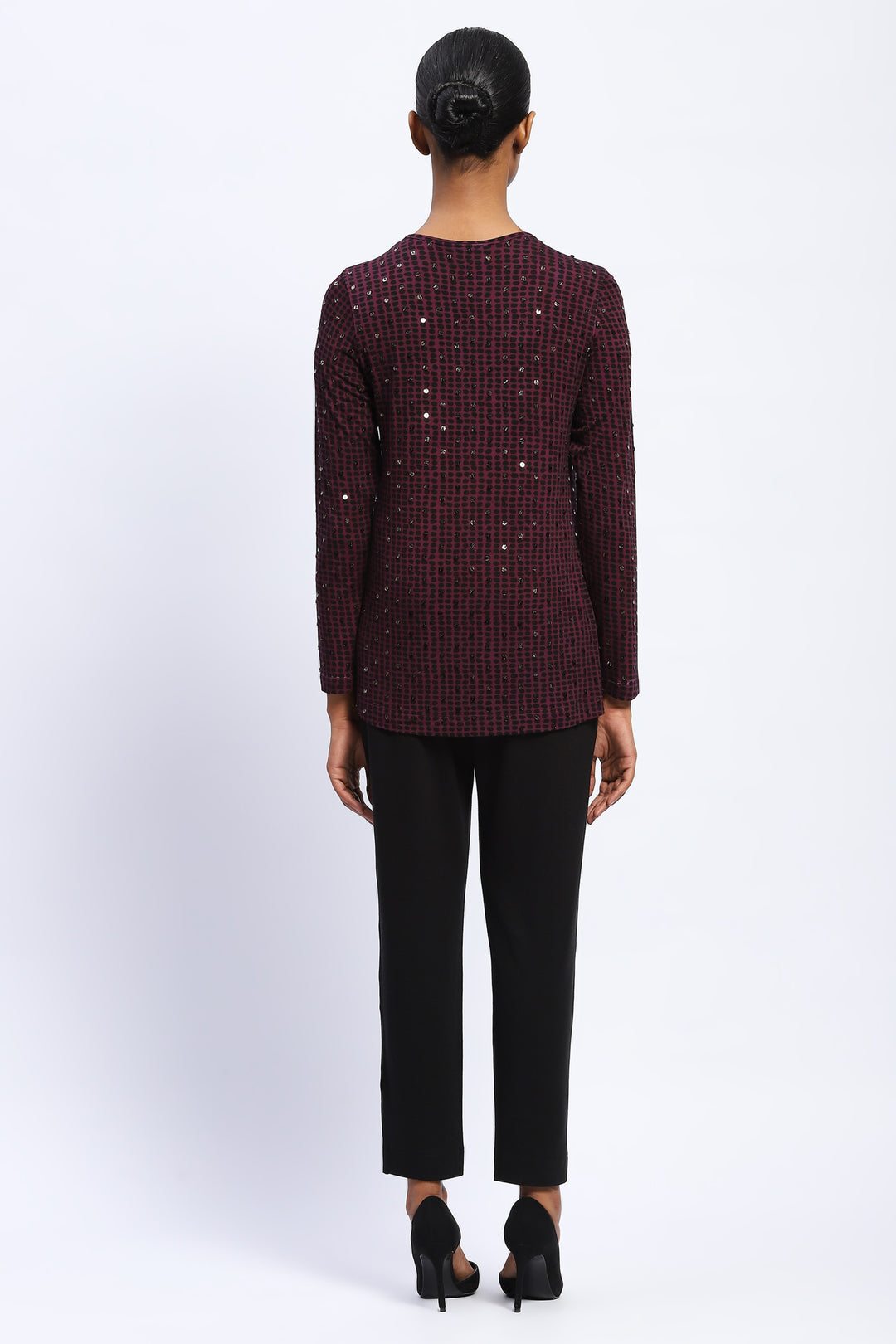 Embellished Dot Print Top