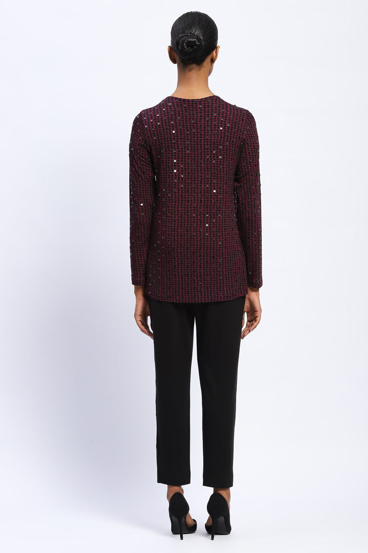 Embellished Dot Print Top