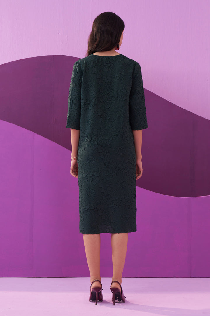 BOTTLE GREEN CAMPANIA DRESS