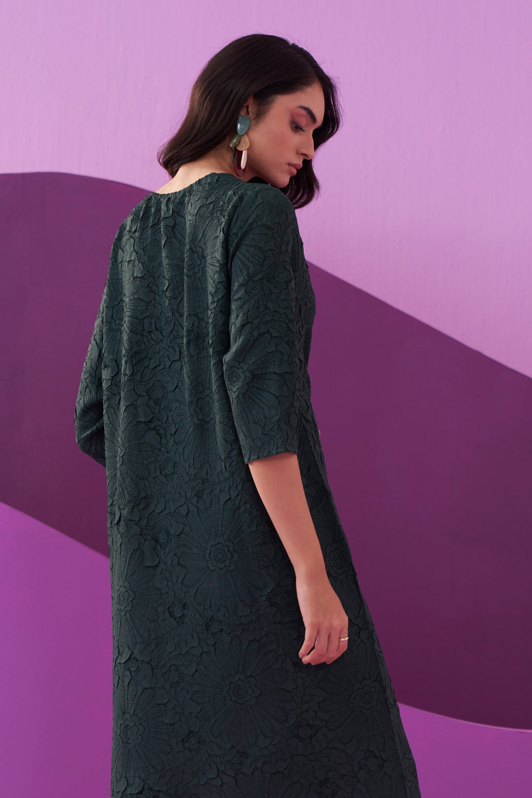 BOTTLE GREEN CAMPANIA DRESS