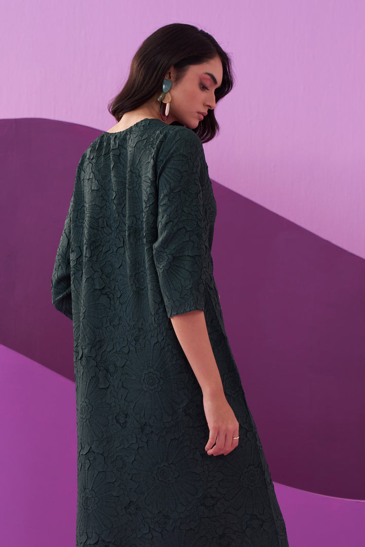 BOTTLE GREEN CAMPANIA DRESS