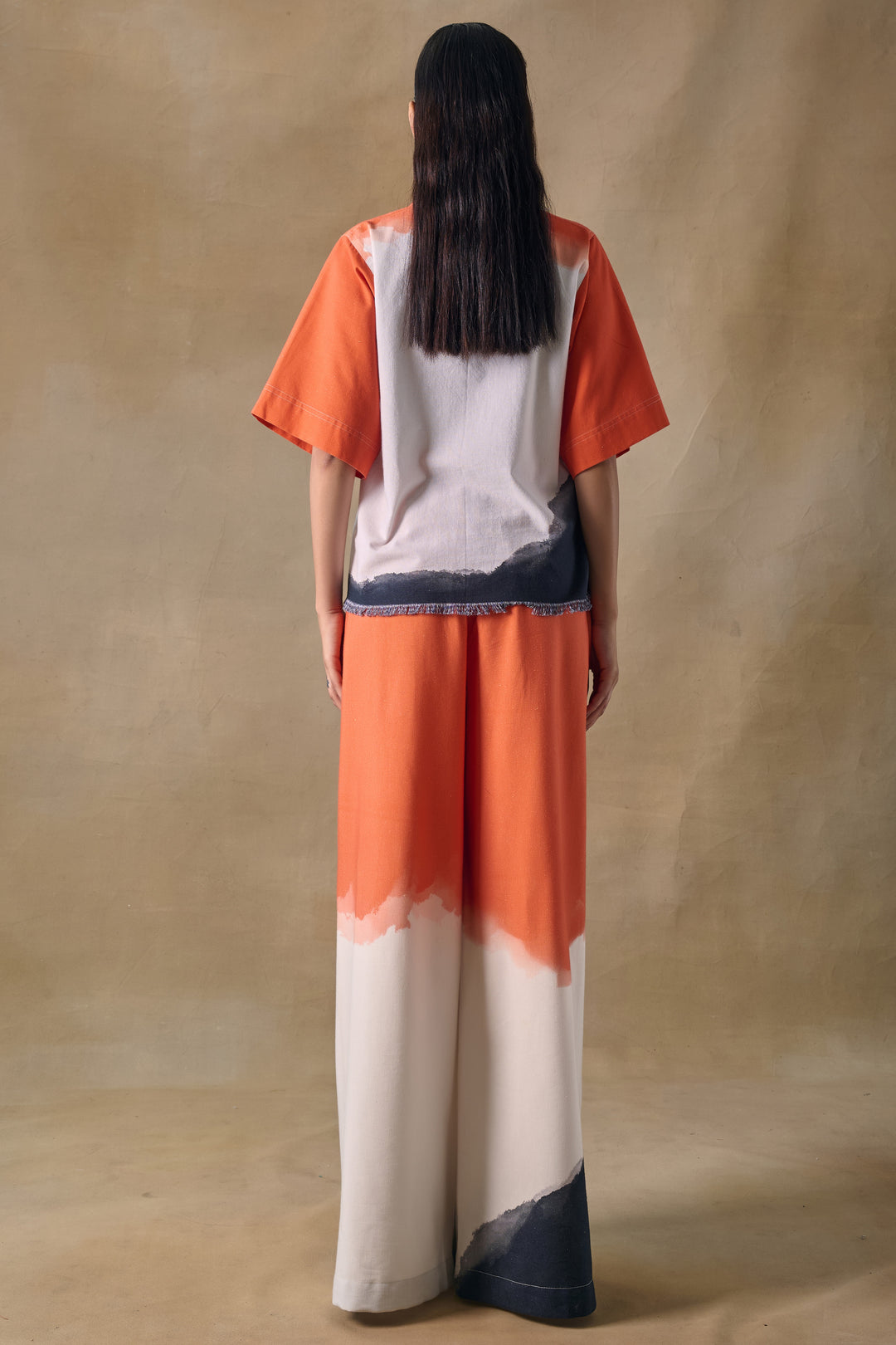 Orange Washed Kaftan Top