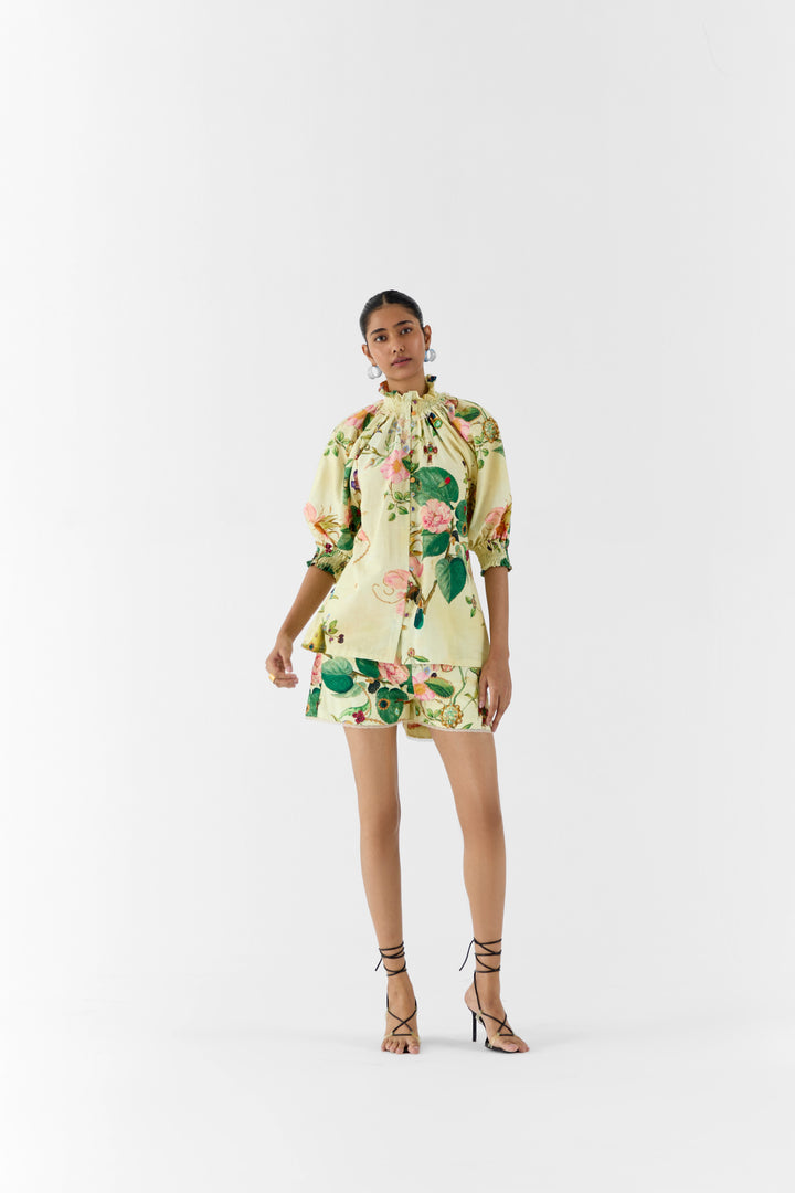 BLOSSOM RUCHING SHIRT & SHORTS
