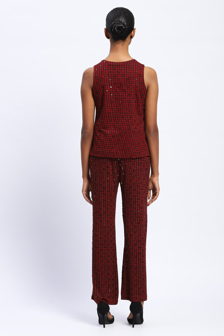 Embellished Dot Print Top