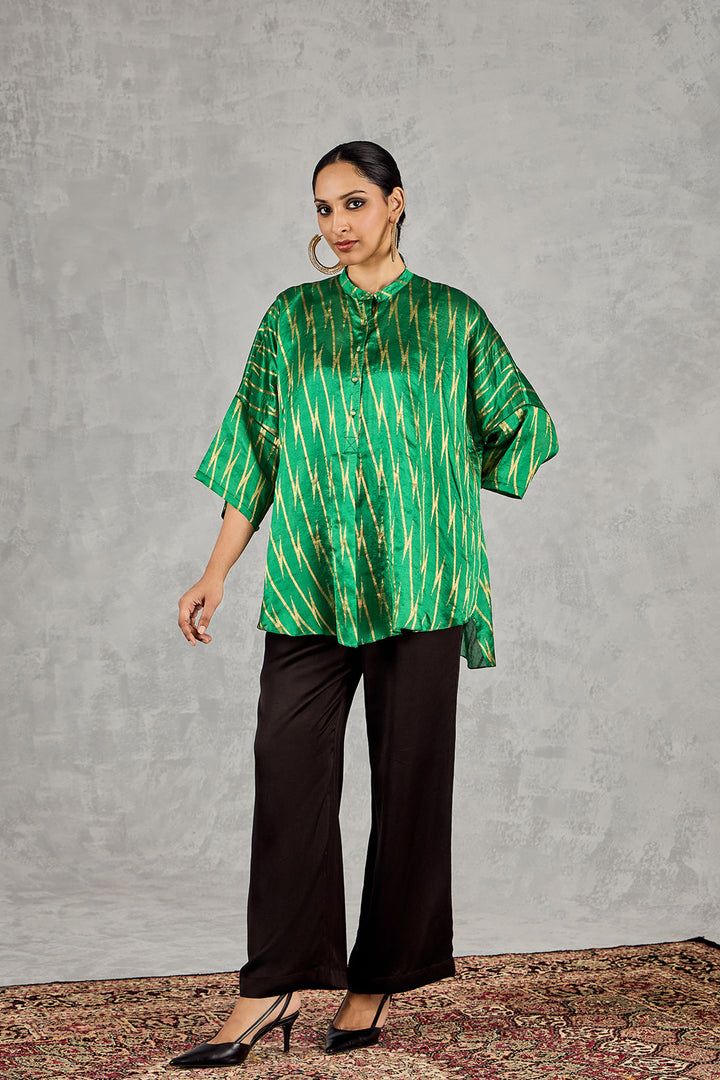 Green Zig-Zig Namah Tunic Set