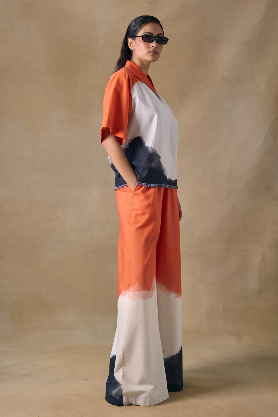 Orange Washed Palazzo Pants