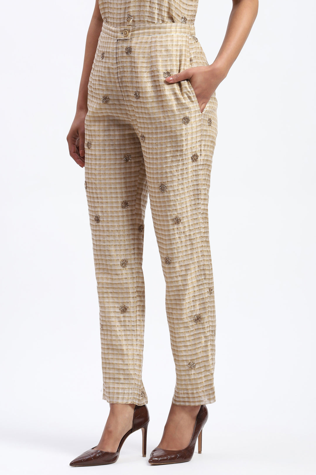 Gold Maheshwar Trouser