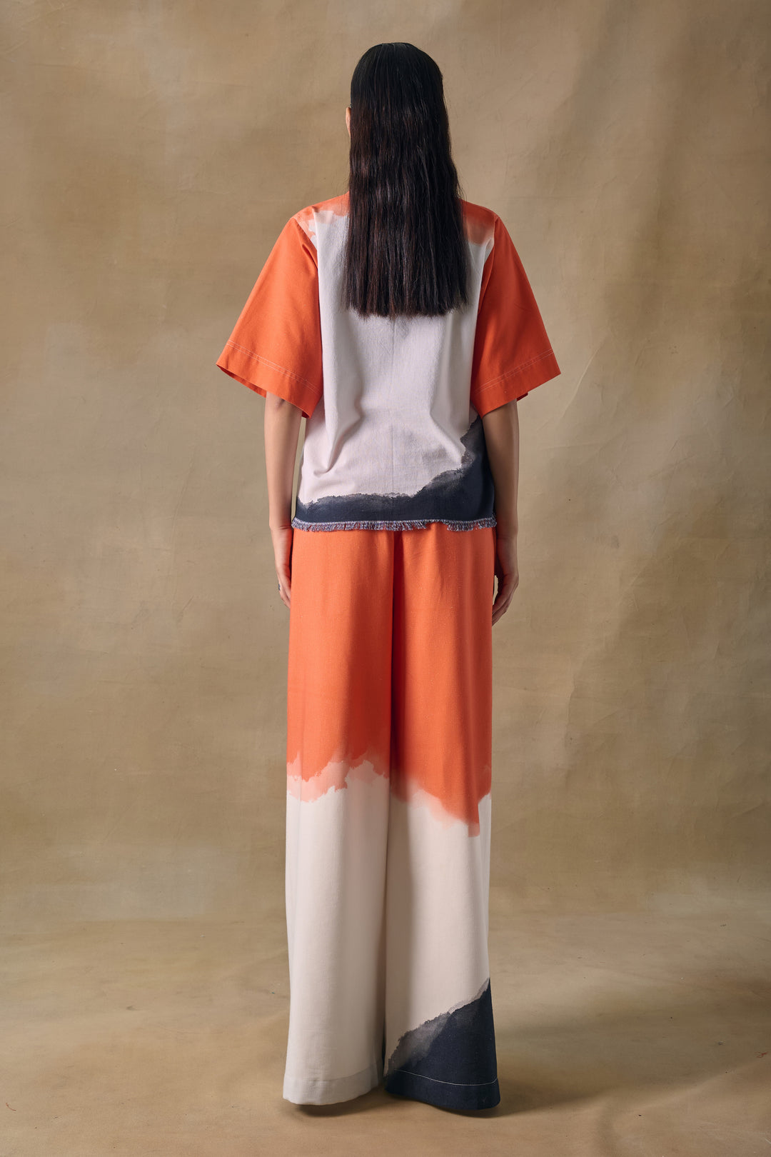 Orange Washed Palazzo Pants