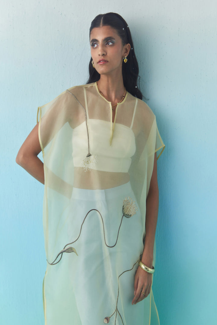cocoon sheer overlay-Butter yellow