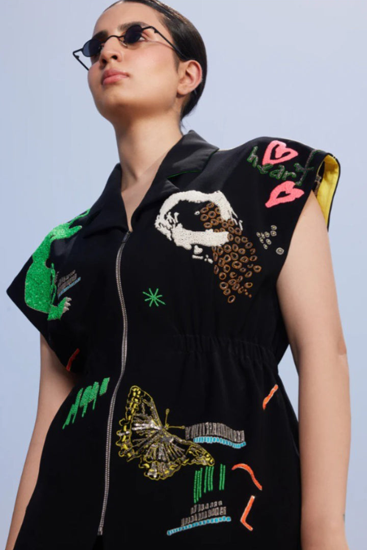 FUNKY PANTHER ROBE JACKET WITH CIRCULAR SKIRT