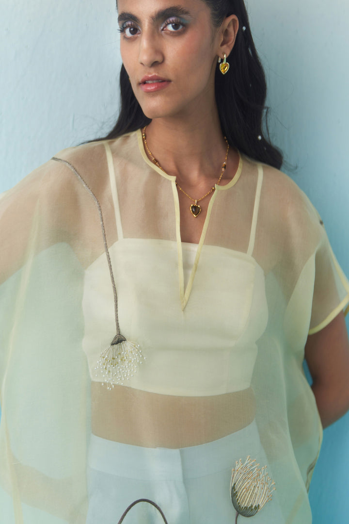 cocoon sheer overlay-Butter yellow