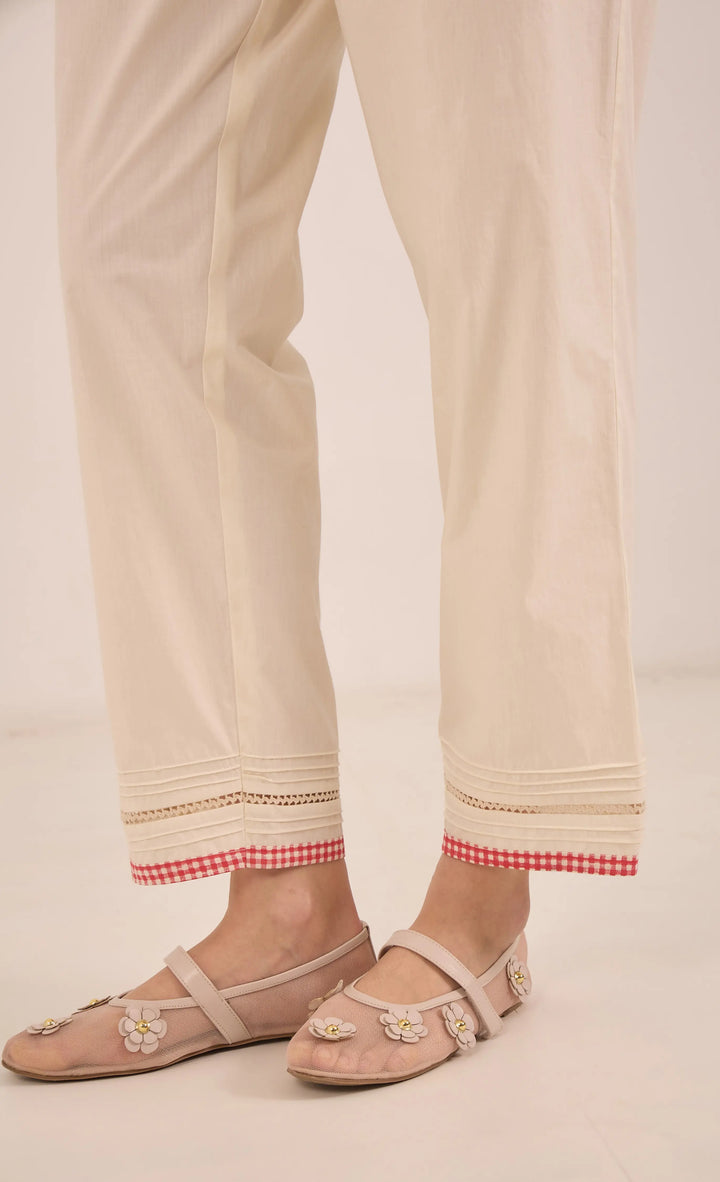 Firdaus: Chanderi Side Check Kali Embroidered Kurta Set Ivory And Red