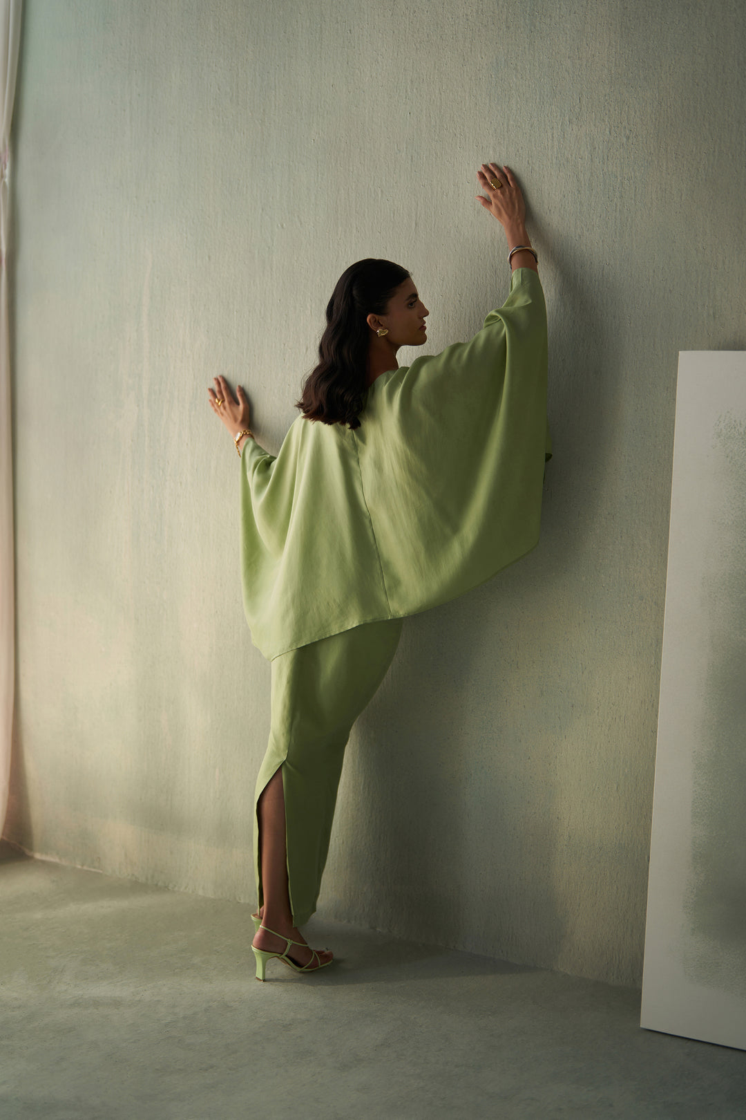 Foliage Green Top & Skirt Set