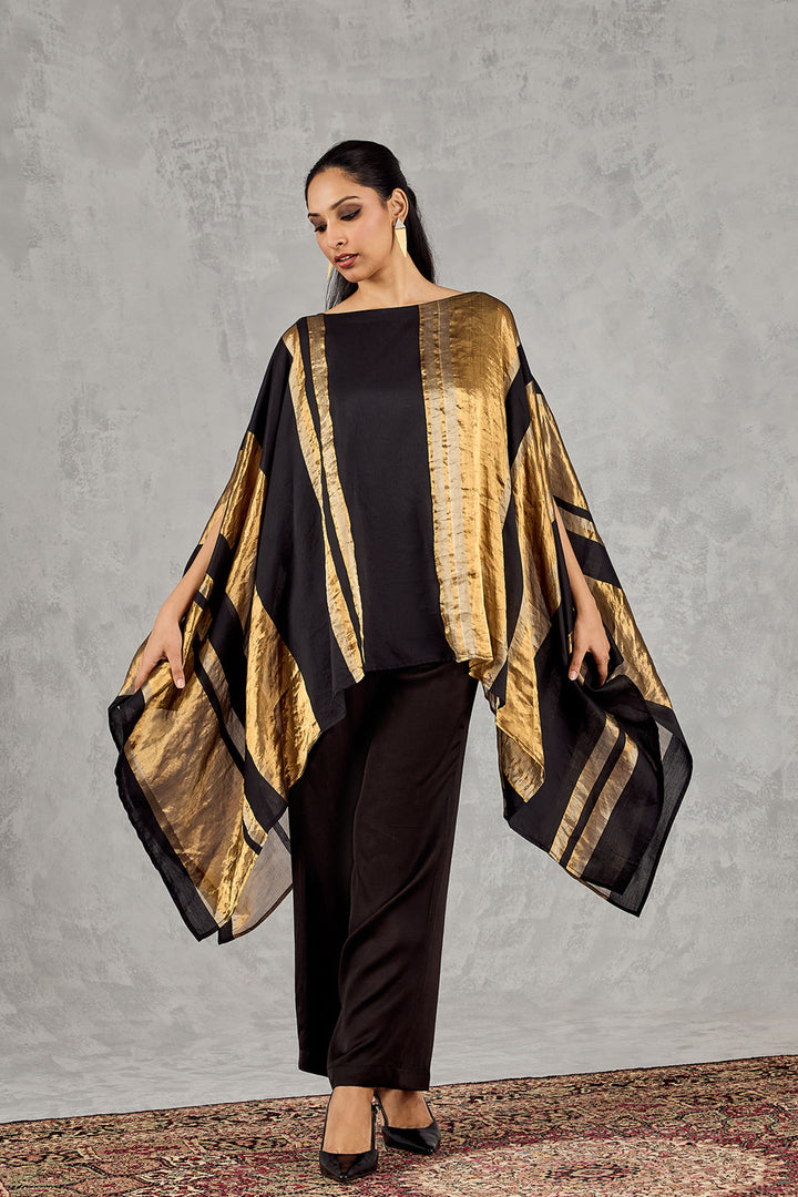 Black Asymmetrical Cape Set