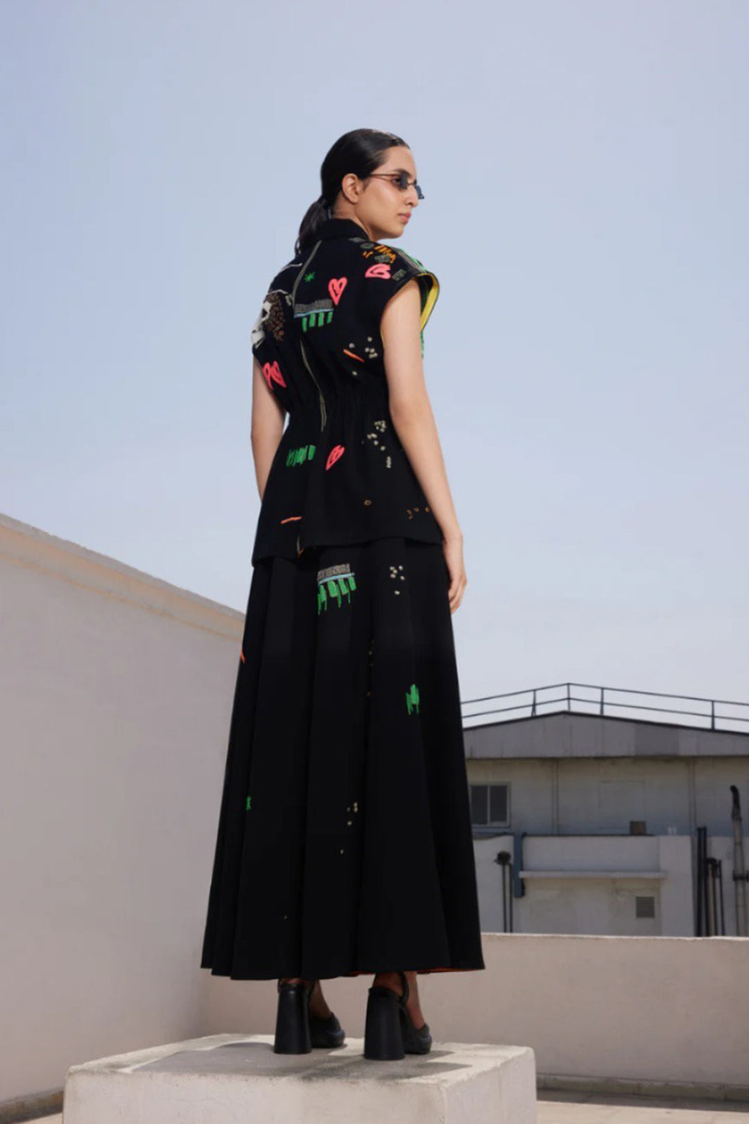 FUNKY PANTHER ROBE JACKET WITH CIRCULAR SKIRT