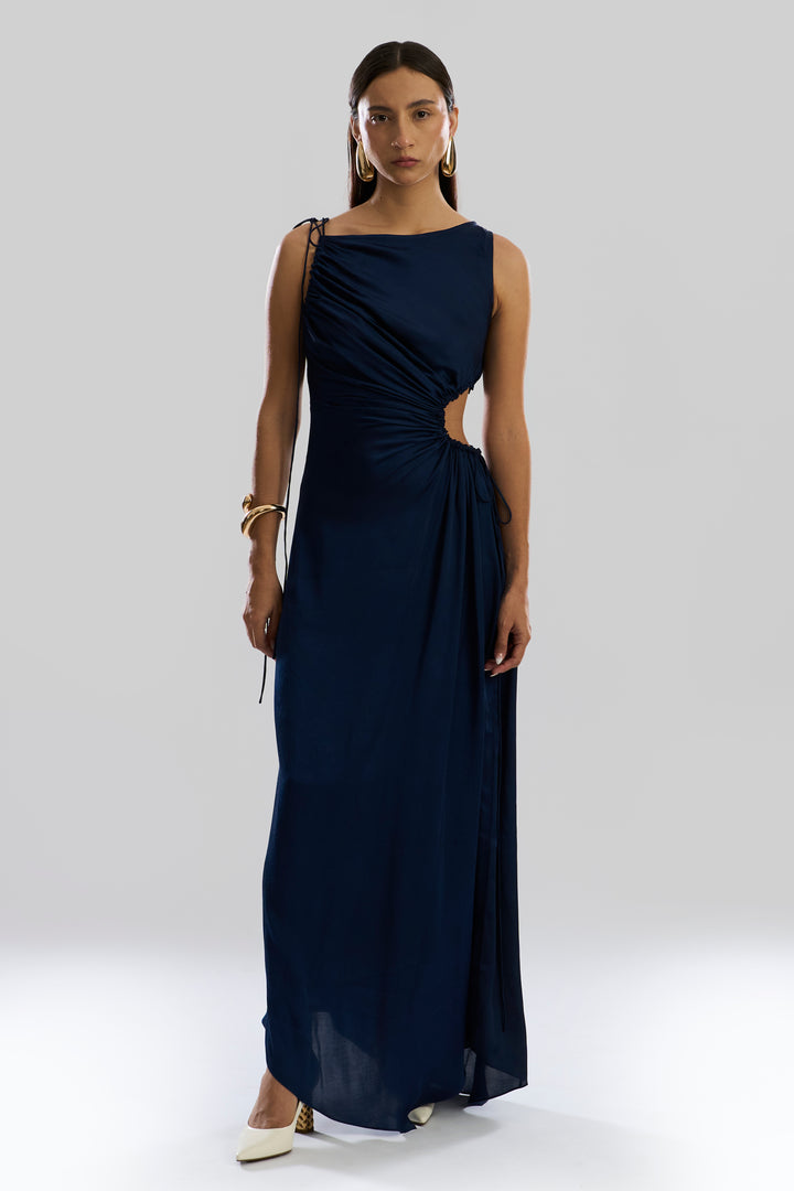 Selene Cut Out Dress in Navy