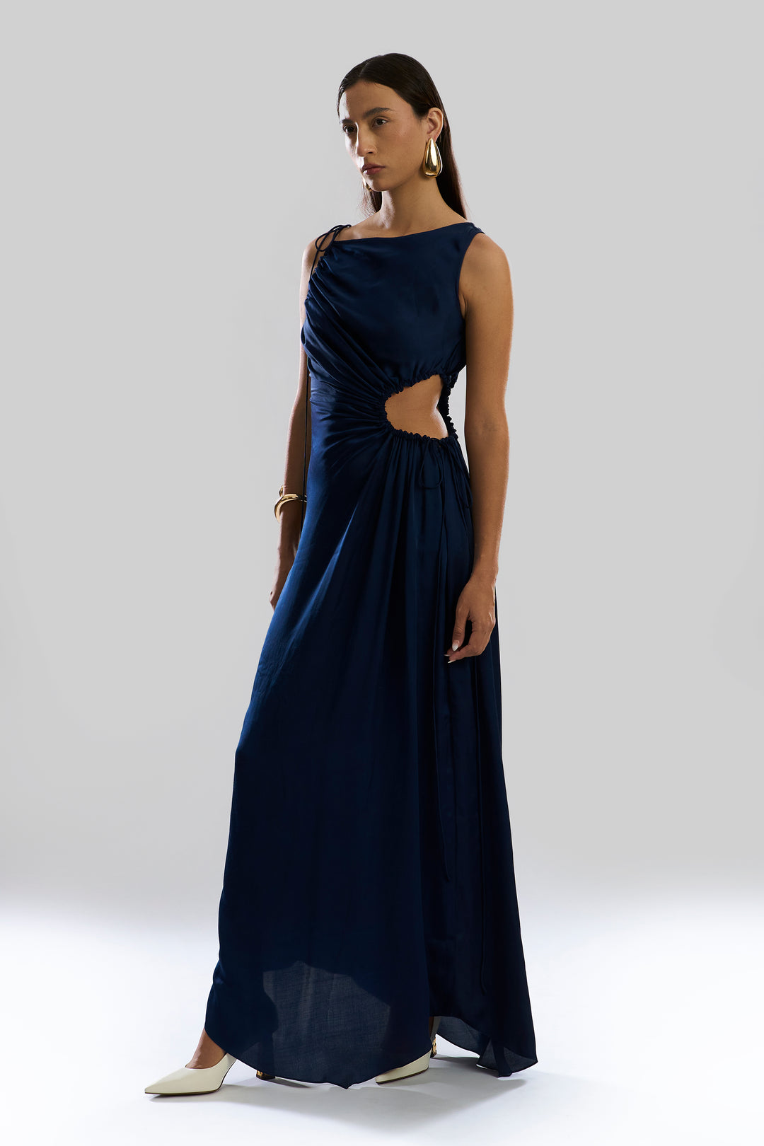 Selene Cut Out Dress in Navy