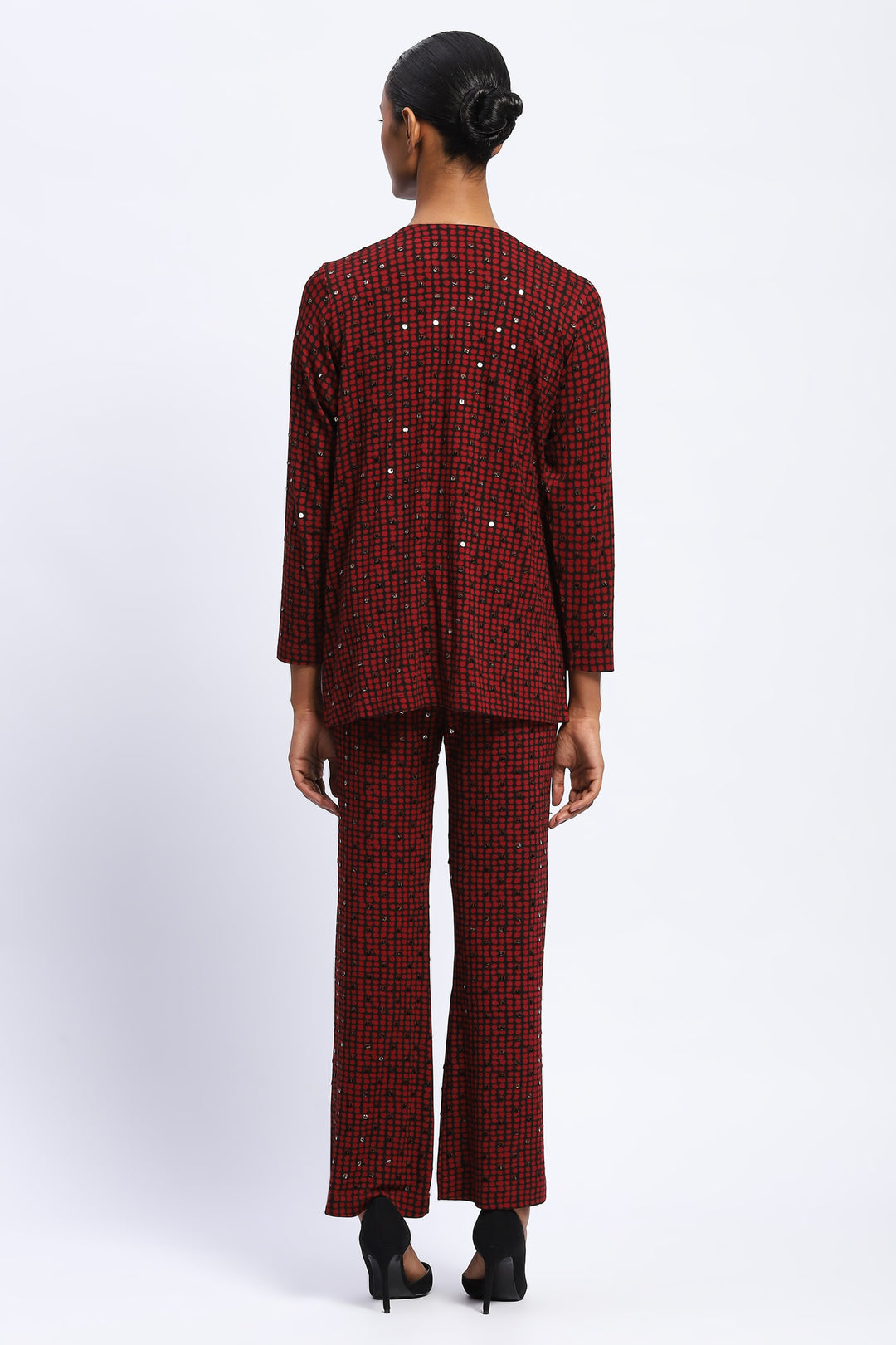 Embellished Dot Print Shrug