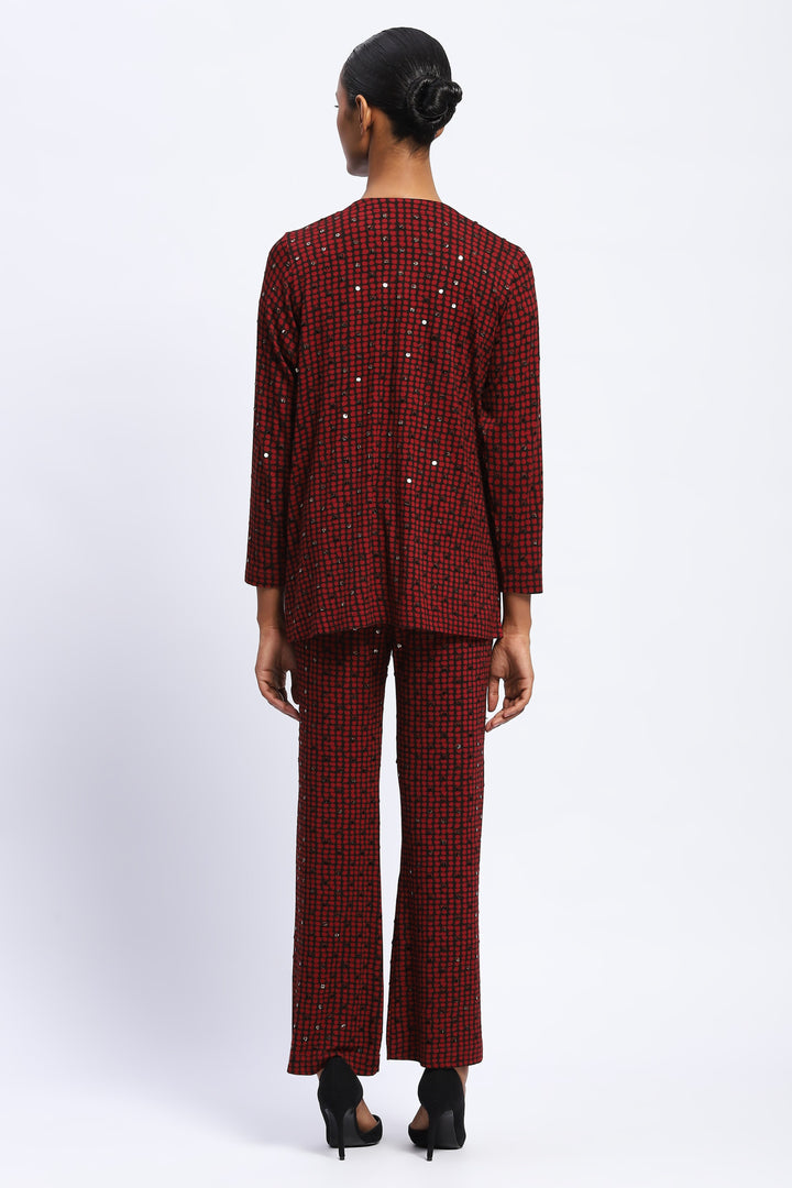 Embellished Dot Print Shrug