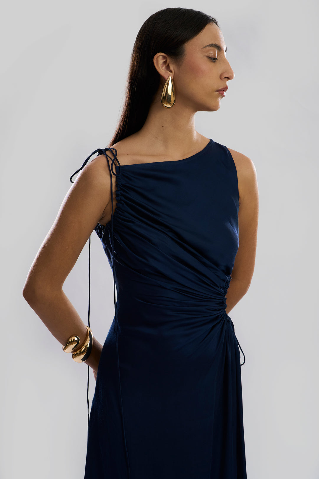 Selene Cut Out Dress in Navy