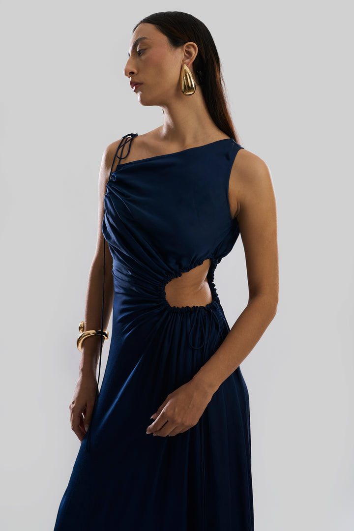Selene Cut Out Dress in Navy